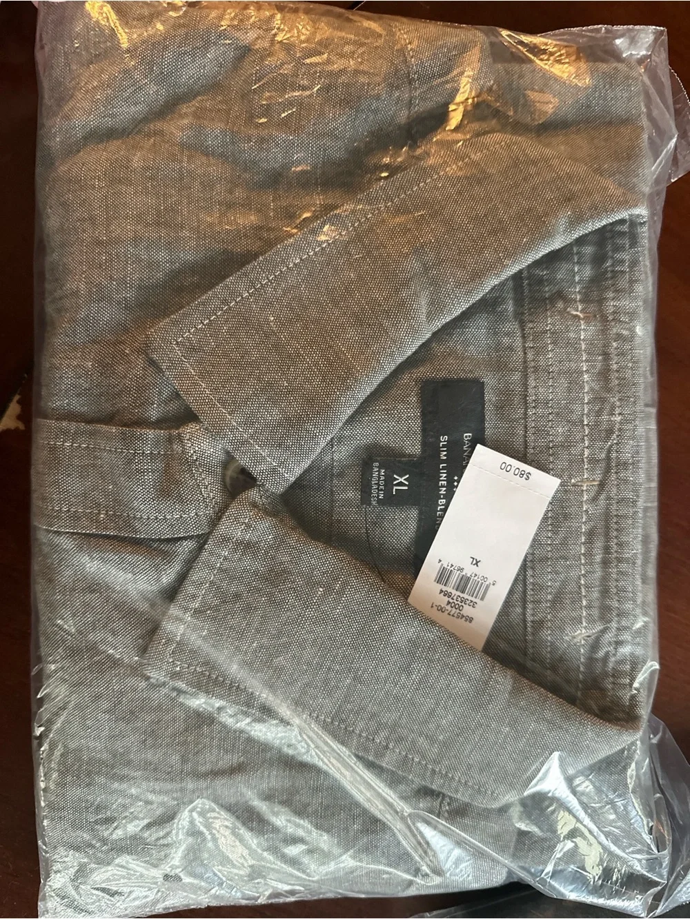 Banana Republic Linen Blend Dress Shirt in Light Gray